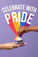 Free photo world pride day party composition with cupcake