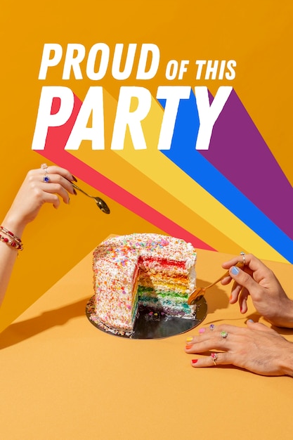 Free photo world pride day party composition with message