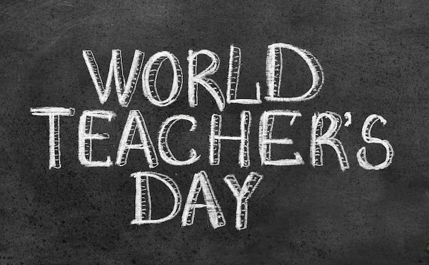 Free Photo world teacher's day on blackboard