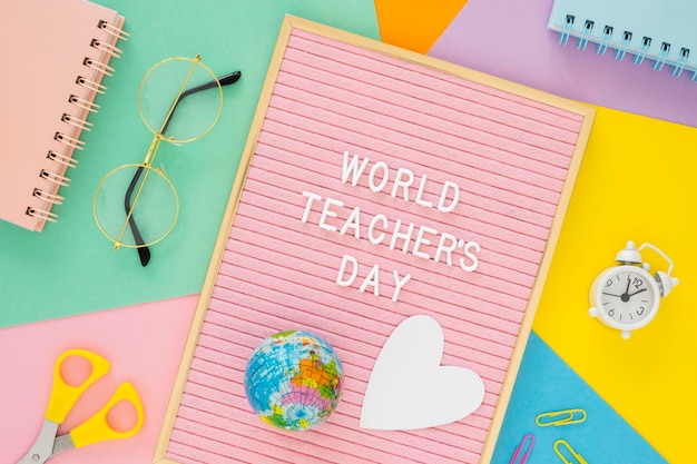 Free photo world teacher's day with notebook