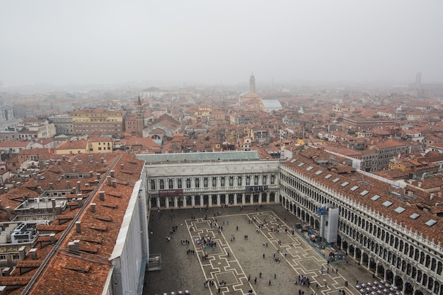 Worlds most beautiful square Piazza San Marco. Picture of the amazing historical square of San Marco in the lagoon city of stone Venice in Italy