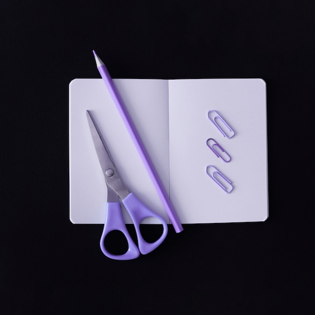 Writing accessories with clips and scissors 