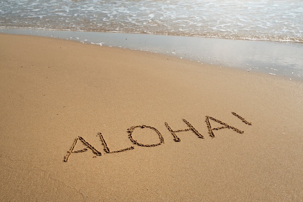 Free photo writing words in the sand