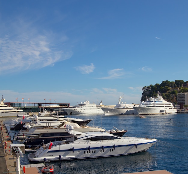 Free Photo yachts in monaco harbor.