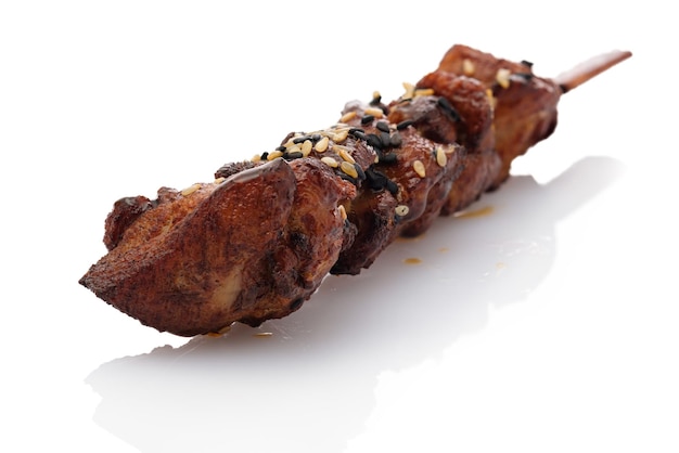 Yakitori chicken stick close-up