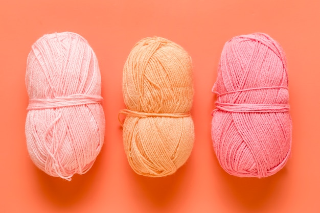 Yarn on orange background