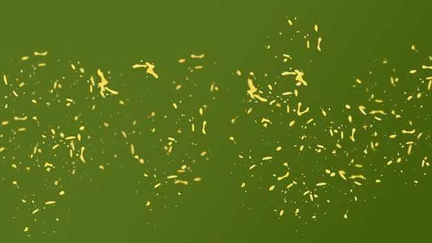 Yellow drops on green background