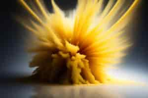 Free photo a yellow explosion in a glass table