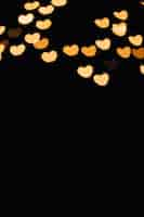 Free photo yellow heart-shaped lights