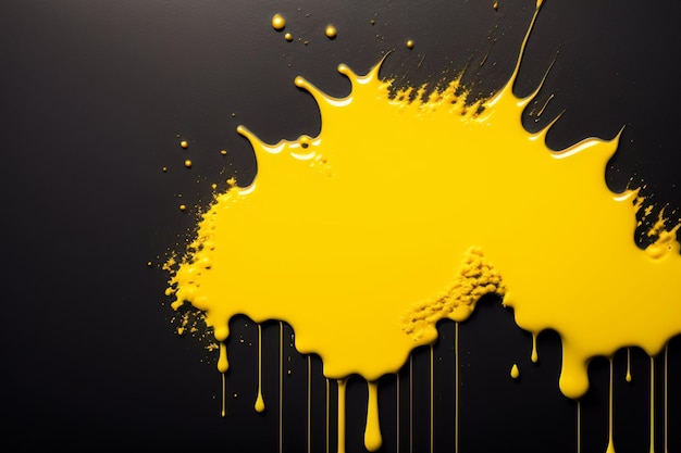 Free Photo a yellow paint splash with the word gold on it