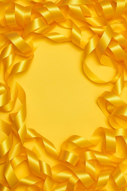 Free Photo yellow ribbon on yellowish background