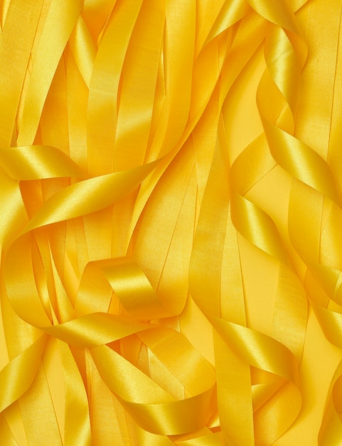 Free photo yellow ribbon on yellowish background