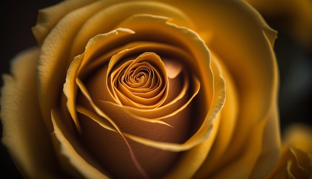 Free photo a yellow rose in a vase with water on it.