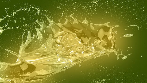 Yellow splash on green background