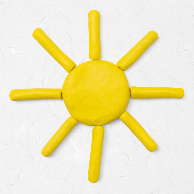 Yellow sun clay craft cute handmade creative art graphic