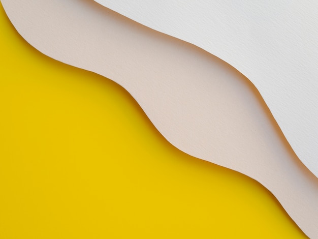 Free Photo yellow and white abstract paper waves