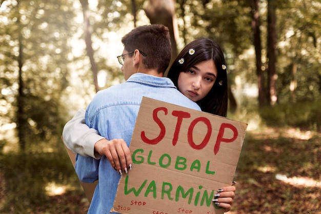 Free photo young activists taking action