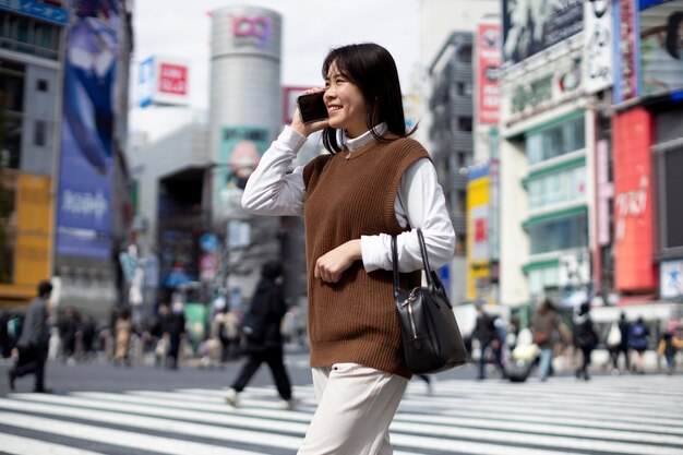 Free photo young adult on tokyo streets