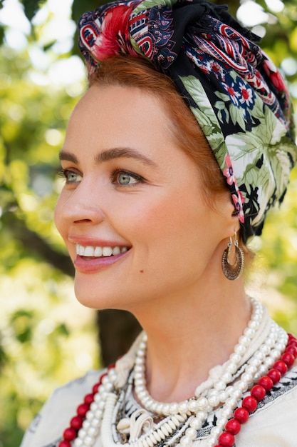 Free Photo young adult wearing folk dance costume