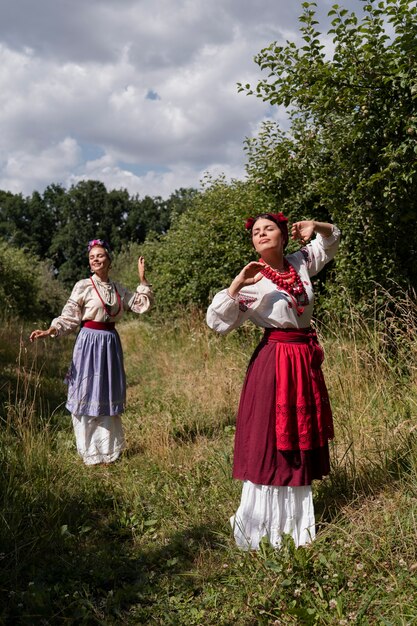 Young adult wearing folk dance costume