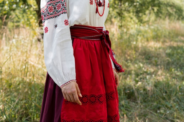 Young adult wearing folk dance costume