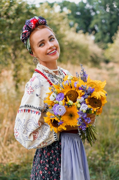 Free Photo young adult wearing folk dance costume