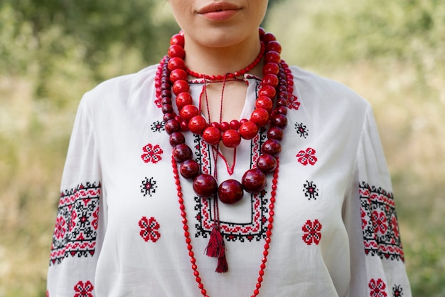 Young adult wearing folk dance costume