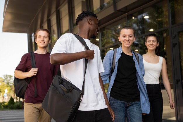 Young adults meeting up to study