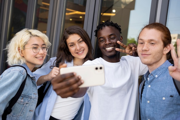 Young adults meeting up to study