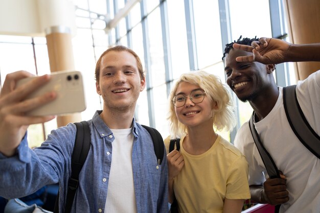 Young adults meeting up to study