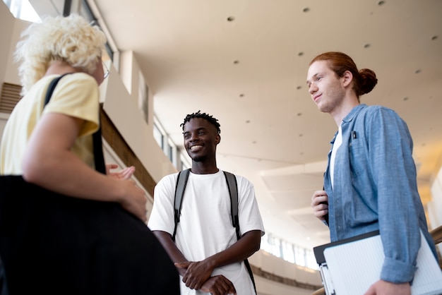 Free photo young adults meeting up to study