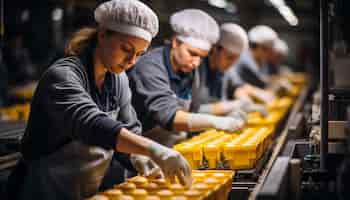 Free photo young adults working in a small business manufacturing food equipment generated by artificial intelligence