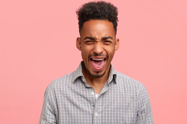 Young African-American man with striped shirt