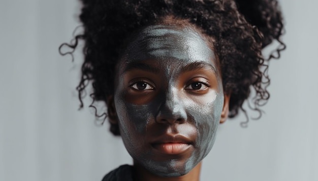 Free photo young african american woman smiling fresh skin exfoliated generated by ai