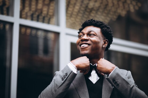 Young african businessman in classy suit