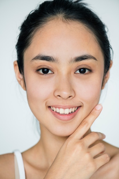 Young Asian girl portrait isolated