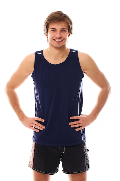 young athletic man with sportswear