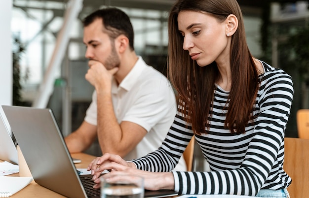 Young business people working