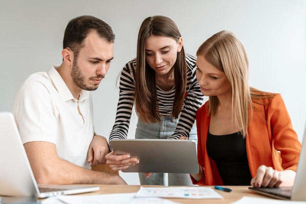 Young business people working