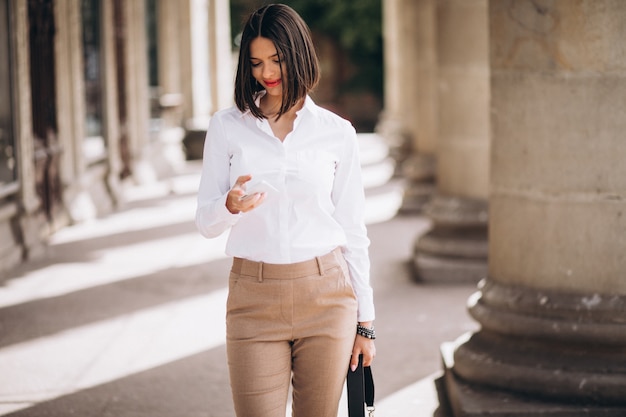 Free Photo young business woman by the university