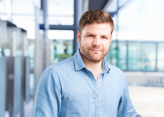 young businessman happy expression