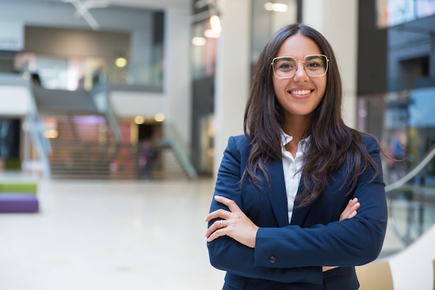 Young businesswoman smiling at camera