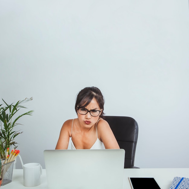 Young businesswoman working hard