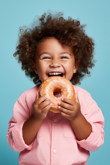 Young child with glazed donut