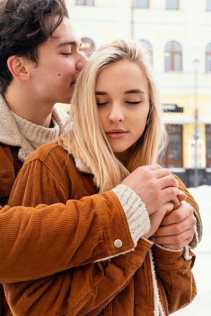 Free Photo young couple enjoying time together