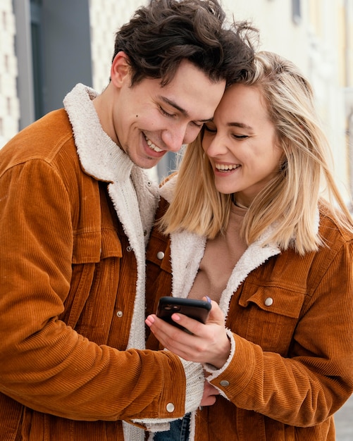 Free Photo young couple enjoying time together