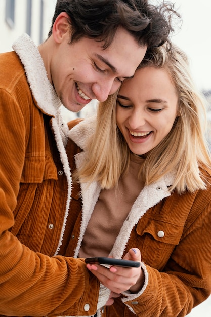 Free Photo young couple enjoying time together