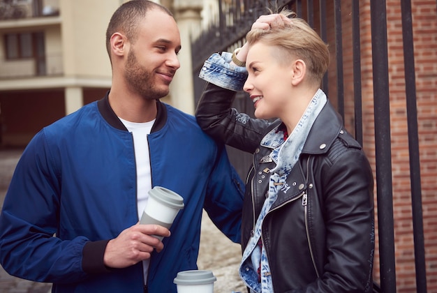 Free photo young couple having fun outdoors