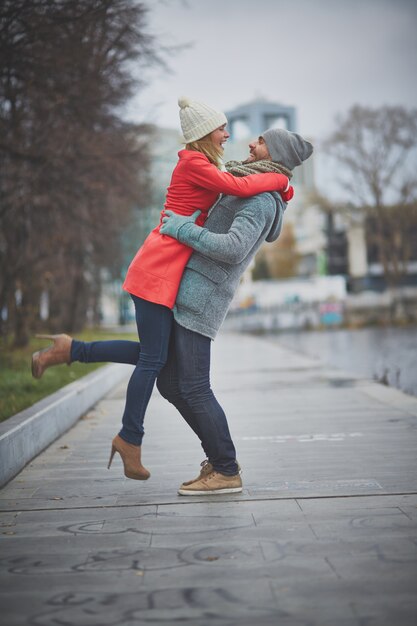 Young couple having fun together