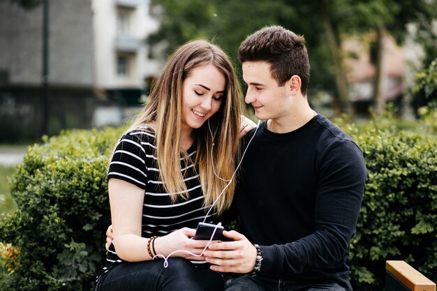 Young couple having fun